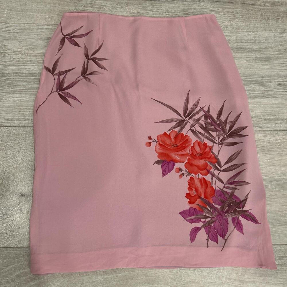 Casual corner pink silk midi skirt size 4